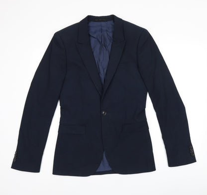 Mens UK Size 34 Topman Regular Blue Suit Jacket