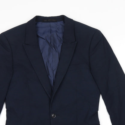 Mens UK Size 34 Topman Regular Blue Suit Jacket