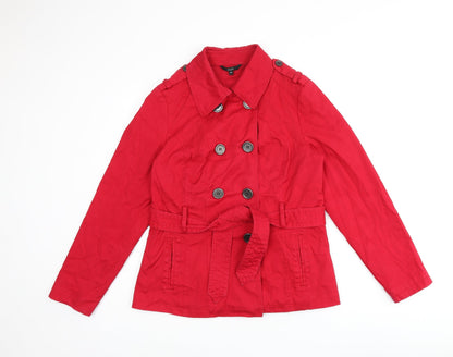 Womens UK Size 14 Marks and Spencer Red Pea Coat