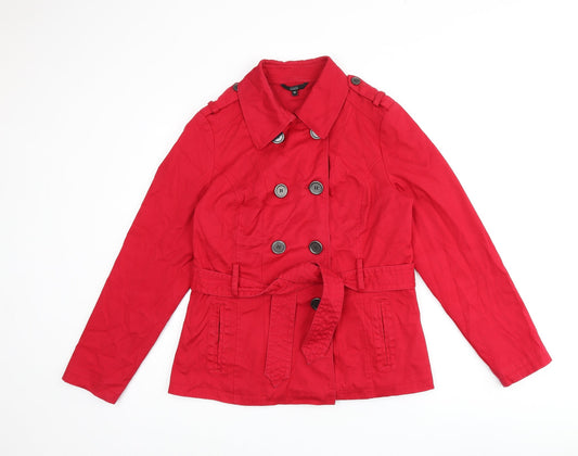 Womens UK Size 14 Marks and Spencer Red Pea Coat