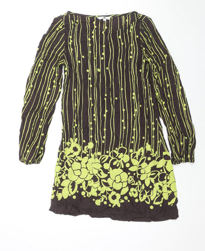Womens UK Size 10 MK Brown Tunic Blouse