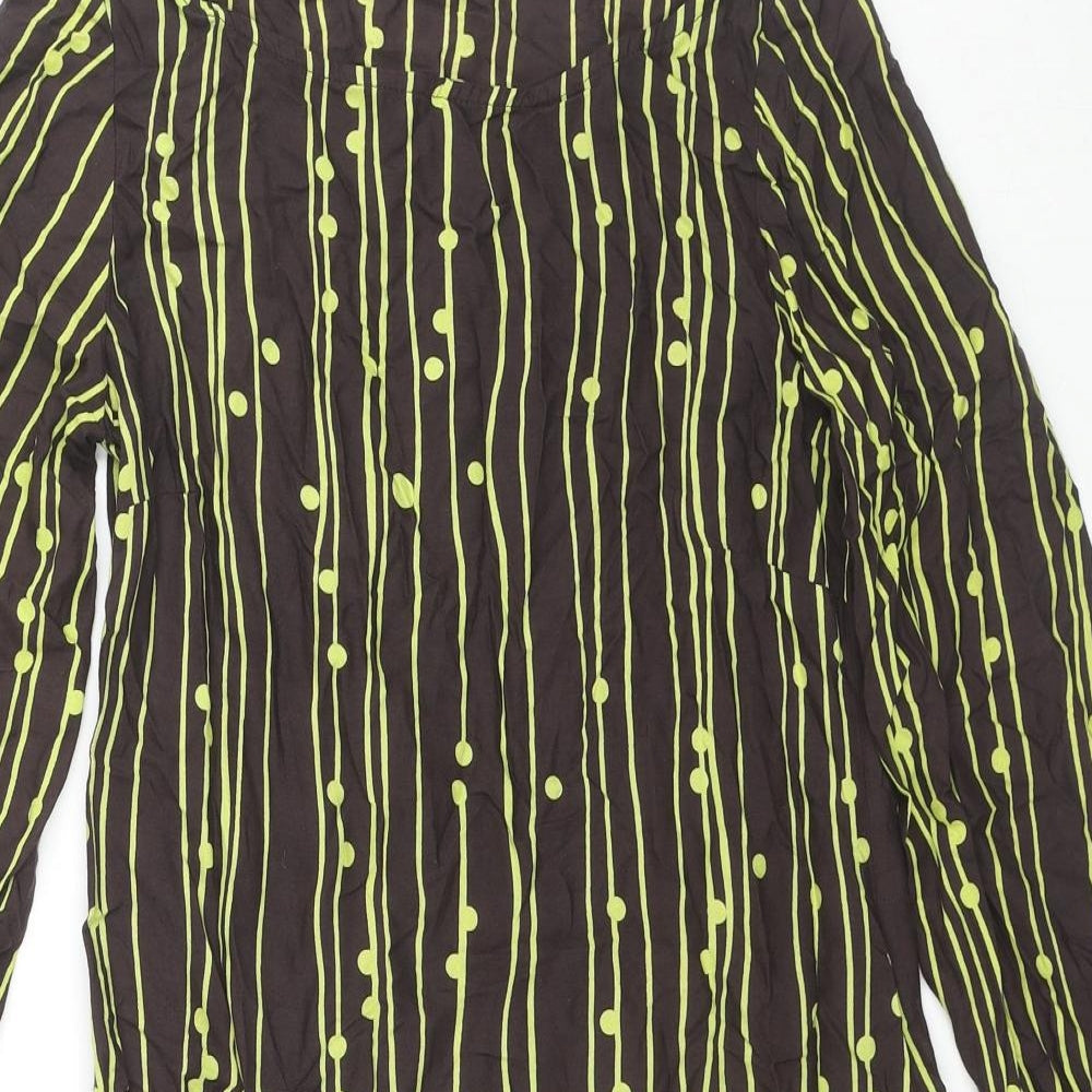 Womens UK Size 10 MK Brown Tunic Blouse