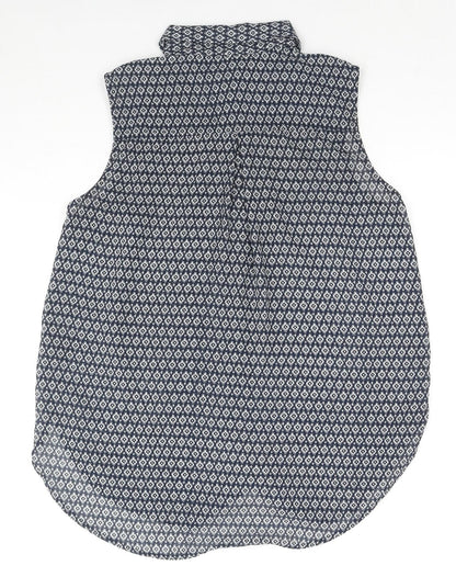 Womens UK Size 8 H&M Black Basic Button-Up