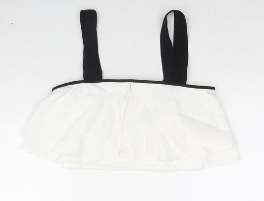 Womens UK Size S Zara White Cropped Blouse