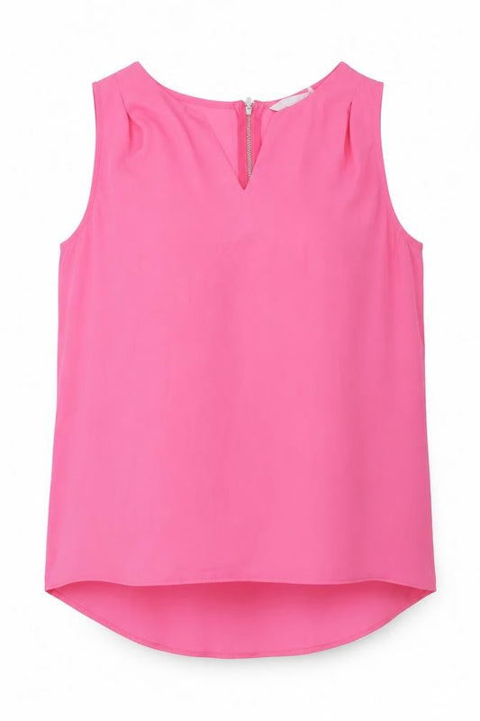 Front view of Red Herring women’s purple polyester basic tank, size UK 12, round neck