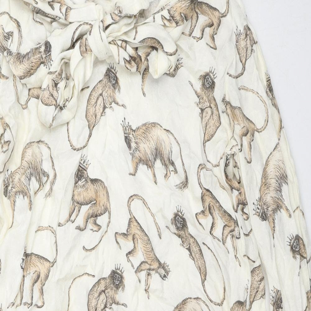 Womens UK Size 4 H&M Beige Tunic Button-Up
