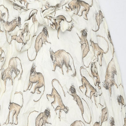 Womens UK Size 4 H&M Beige Tunic Button-Up
