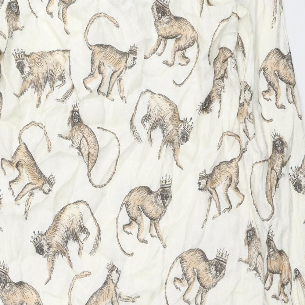 Womens UK Size 4 H&M Beige Tunic Button-Up