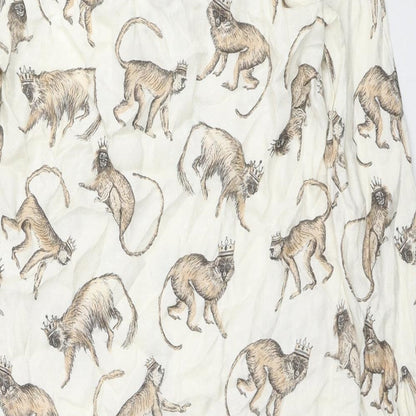 Womens UK Size 4 H&M Beige Tunic Button-Up