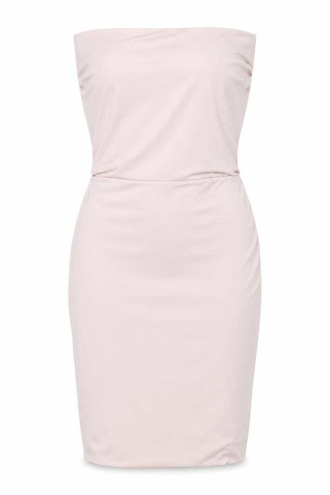 Saint Genies Womens Pink Polyester Bodycon Size 10 Square Neck Tie - Strapless