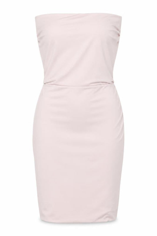Saint Genies Womens Pink Polyester Bodycon Size 10 Square Neck Tie - Strapless