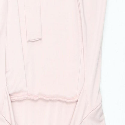 Saint Genies Womens Pink Polyester Bodycon Size 10 Square Neck Tie - Strapless