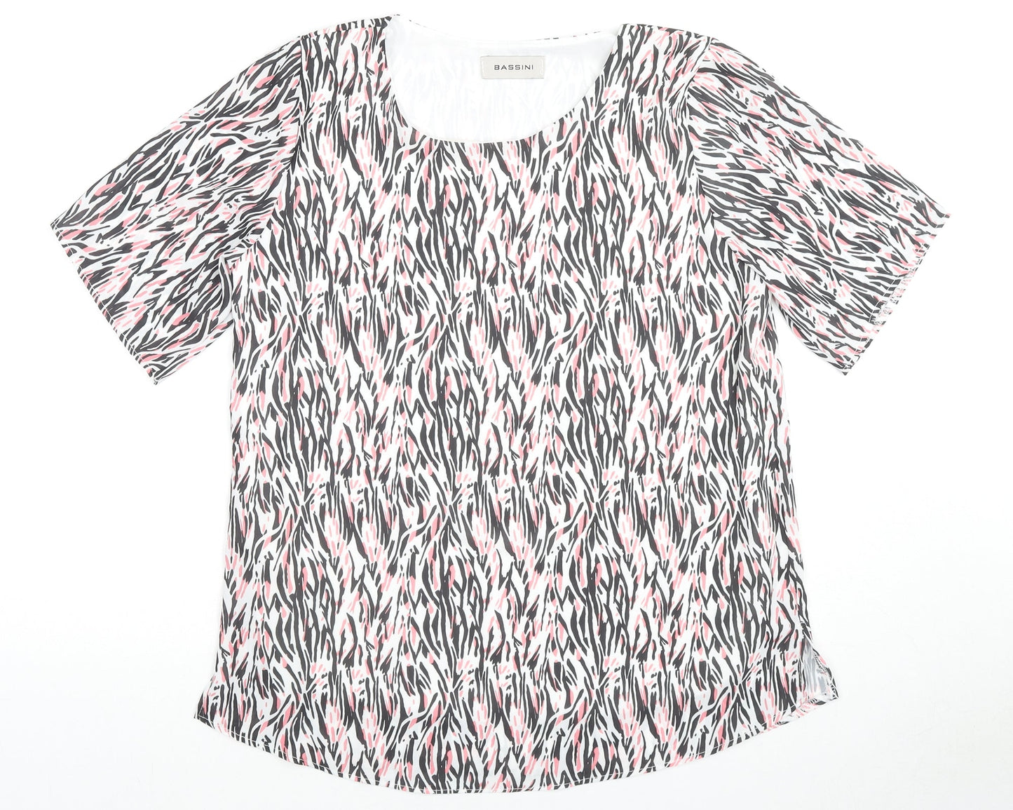 Womens UK Size M BASSINI Multicoloured Basic T-Shirt