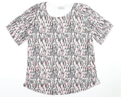 Womens UK Size M BASSINI Multicoloured Basic T-Shirt