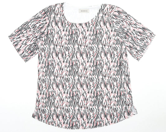 Womens UK Size M BASSINI Multicoloured Basic T-Shirt