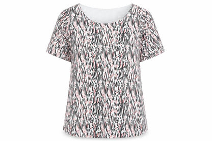Bassini Womens Multicoloured Animal Print Polyester Basic T-Shirt Size M Round Neck - Zebra Print