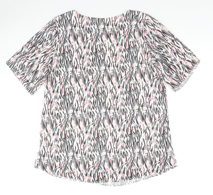 Womens UK Size M BASSINI Multicoloured Basic T-Shirt