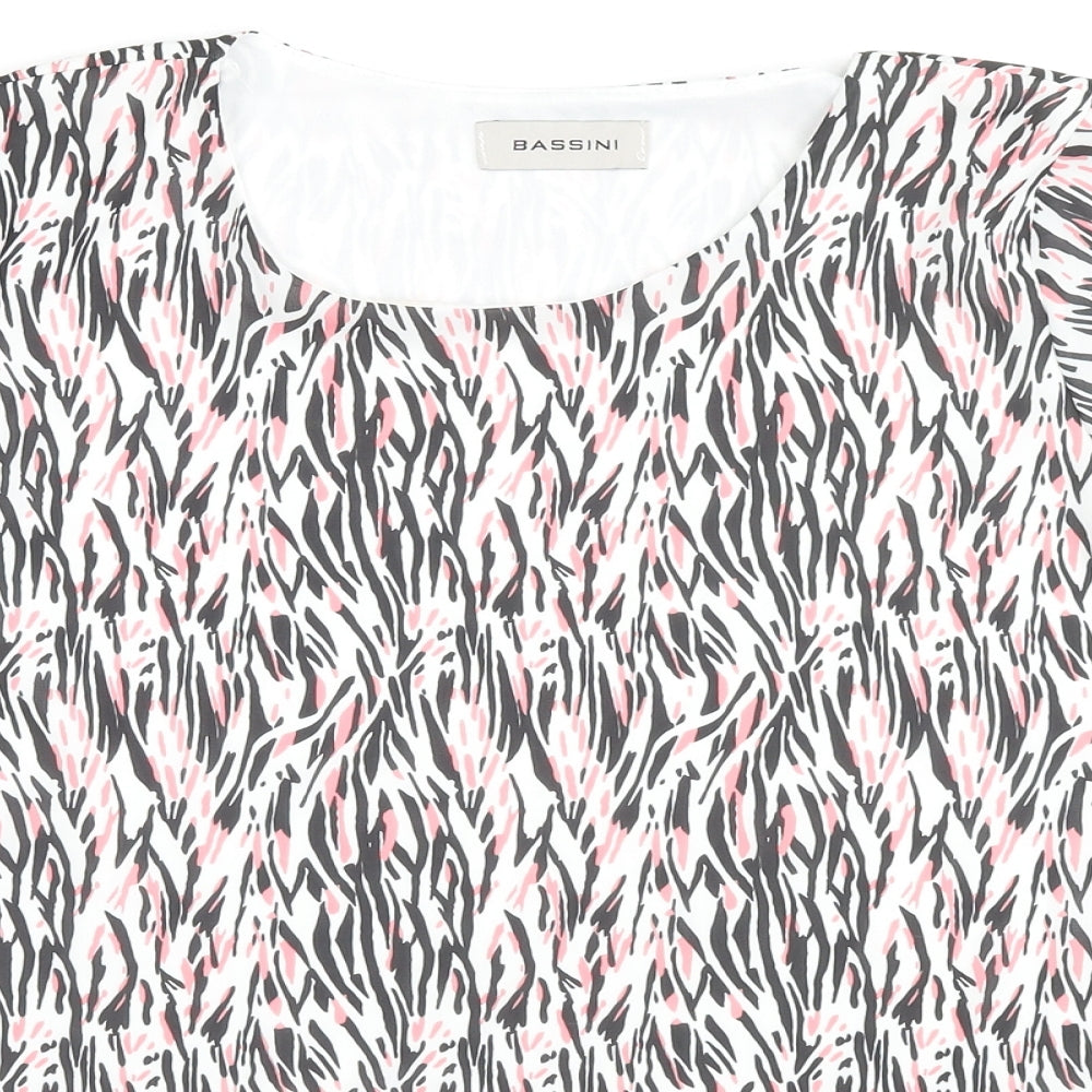Womens UK Size M BASSINI Multicoloured Basic T-Shirt