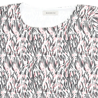Womens UK Size M BASSINI Multicoloured Basic T-Shirt