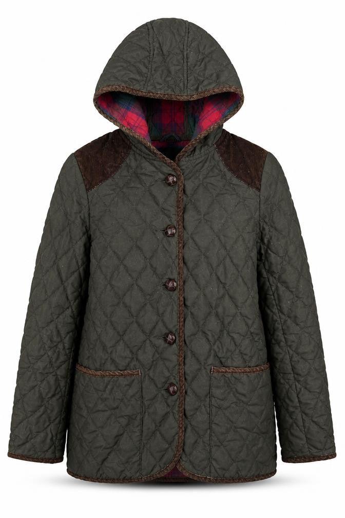 Womens UK Size 6 ASOS Green Quilted Coat