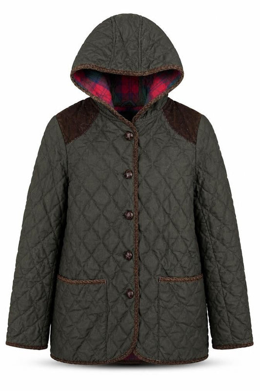 Womens UK Size 6 ASOS Green Quilted Coat