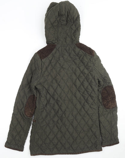 Womens UK Size 6 ASOS Green Quilted Coat