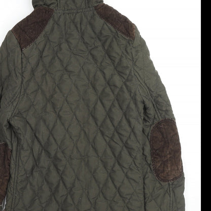 Womens UK Size 6 ASOS Green Quilted Coat