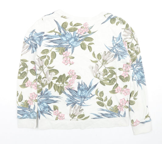 H&M Womens Multicoloured Floral Cotton Pullover Sweatshirt Size S Pullover - Flowers