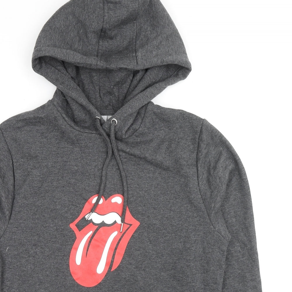 The Rolling Stones Mens Grey Cotton Pullover Hoodie Size S - The Rolling Stones