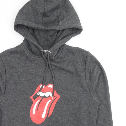 The Rolling Stones Mens Grey Cotton Pullover Hoodie Size S - The Rolling Stones