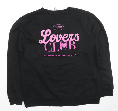Womens UK Size XL Boohoo Black Pullover Sweatshirt
