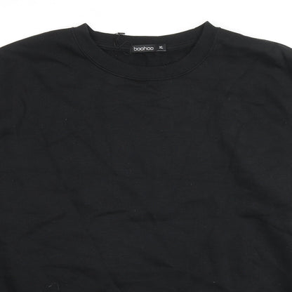 Womens UK Size XL Boohoo Black Pullover Sweatshirt