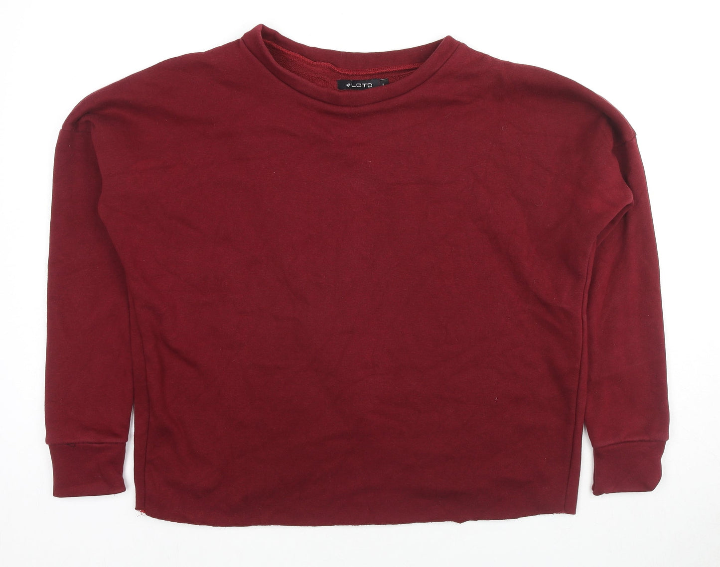 Lotd Womens Red Cotton Pullover Sweatshirt Size S Pullover - Cut Out Back Detail