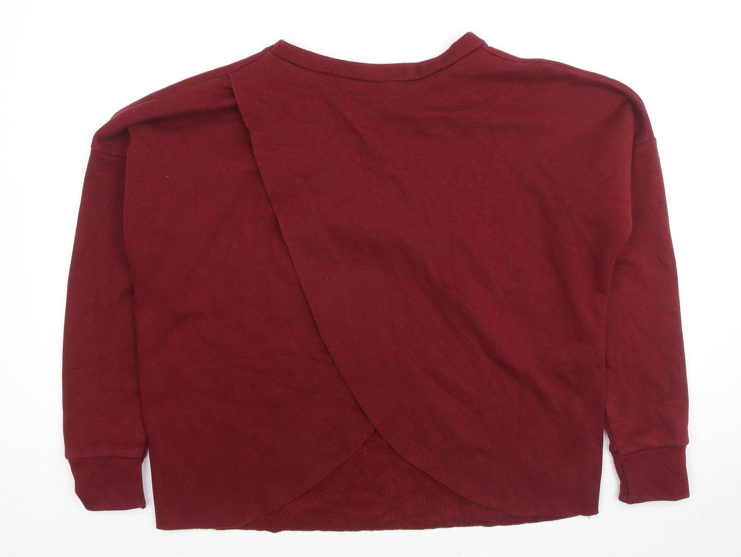 Lotd Womens Red Cotton Pullover Sweatshirt Size S Pullover - Cut Out Back Detail
