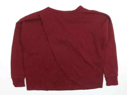Lotd Womens Red Cotton Pullover Sweatshirt Size S Pullover - Cut Out Back Detail