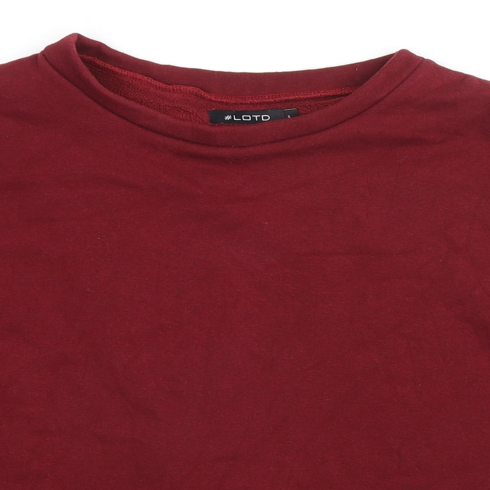 Lotd Womens Red Cotton Pullover Sweatshirt Size S Pullover - Cut Out Back Detail