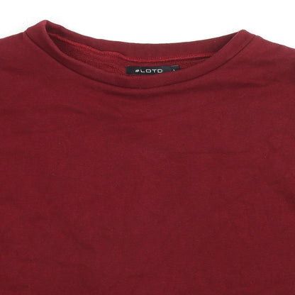Lotd Womens Red Cotton Pullover Sweatshirt Size S Pullover - Cut Out Back Detail