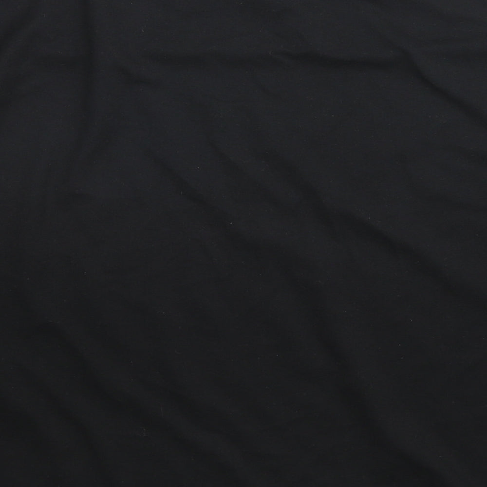 Womens UK Size 10 Poppy Black Basic T-Shirt