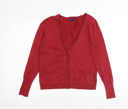 Womens UK Size XS Gap Red Cardigan Jumper