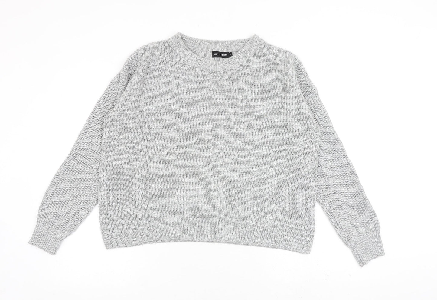 Womens UK Size S PRETTYLITTLETHING Grey Pullover Jumper