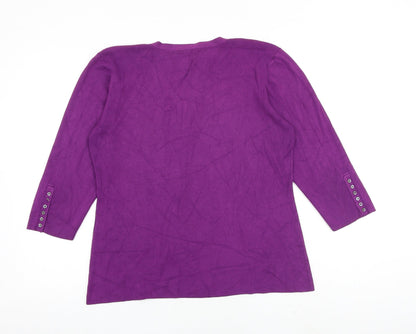 Womens UK Size XL Planet Purple Pullover Jumper