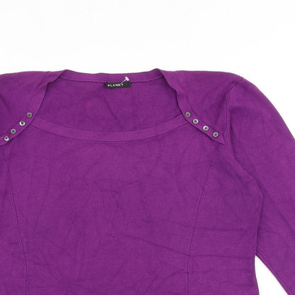Womens UK Size XL Planet Purple Pullover Jumper