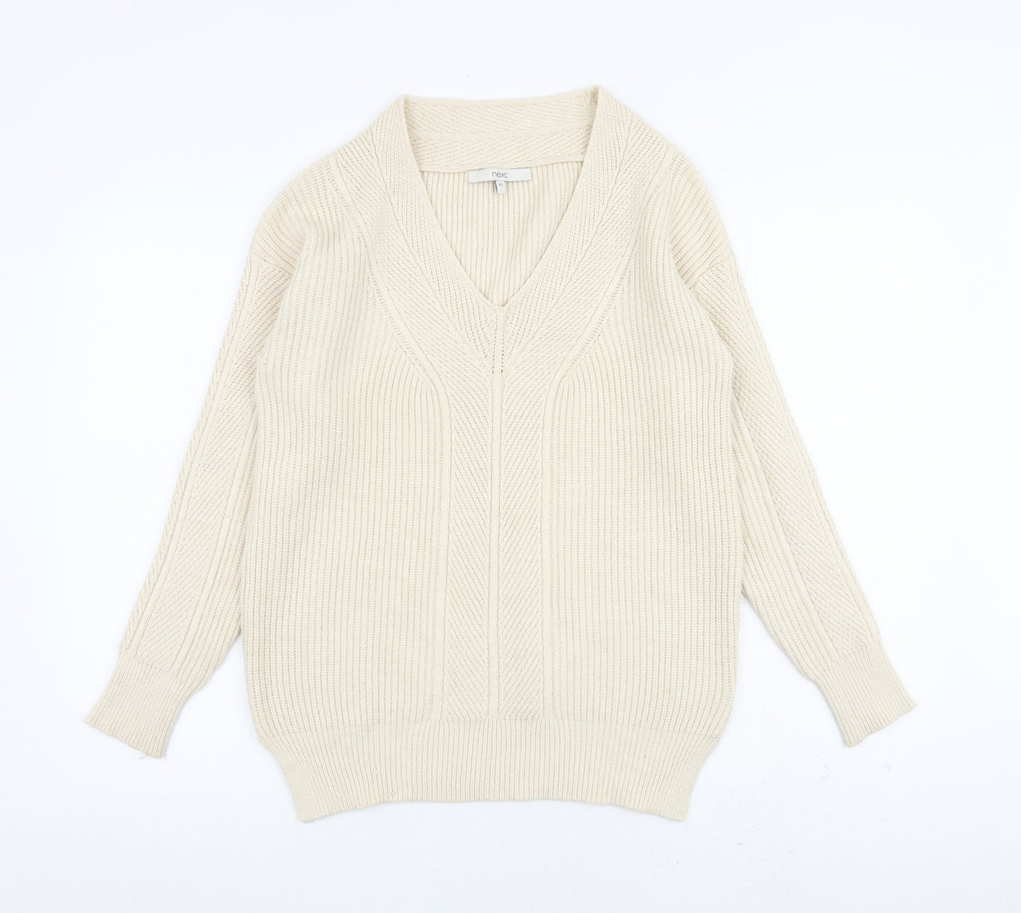 Womens UK Size XS NEXT Beige Pullover Jumper