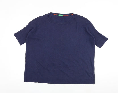 Womens UK Size XS United Colors of Benetton Blue Pullover Jumper