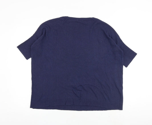 Womens UK Size XS United Colors of Benetton Blue Pullover Jumper