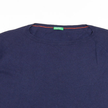 Womens UK Size XS United Colors of Benetton Blue Pullover Jumper