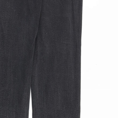 Denim & Co. Womens Grey Cotton Straight Jeans Size 10 L32 in Regular Zip