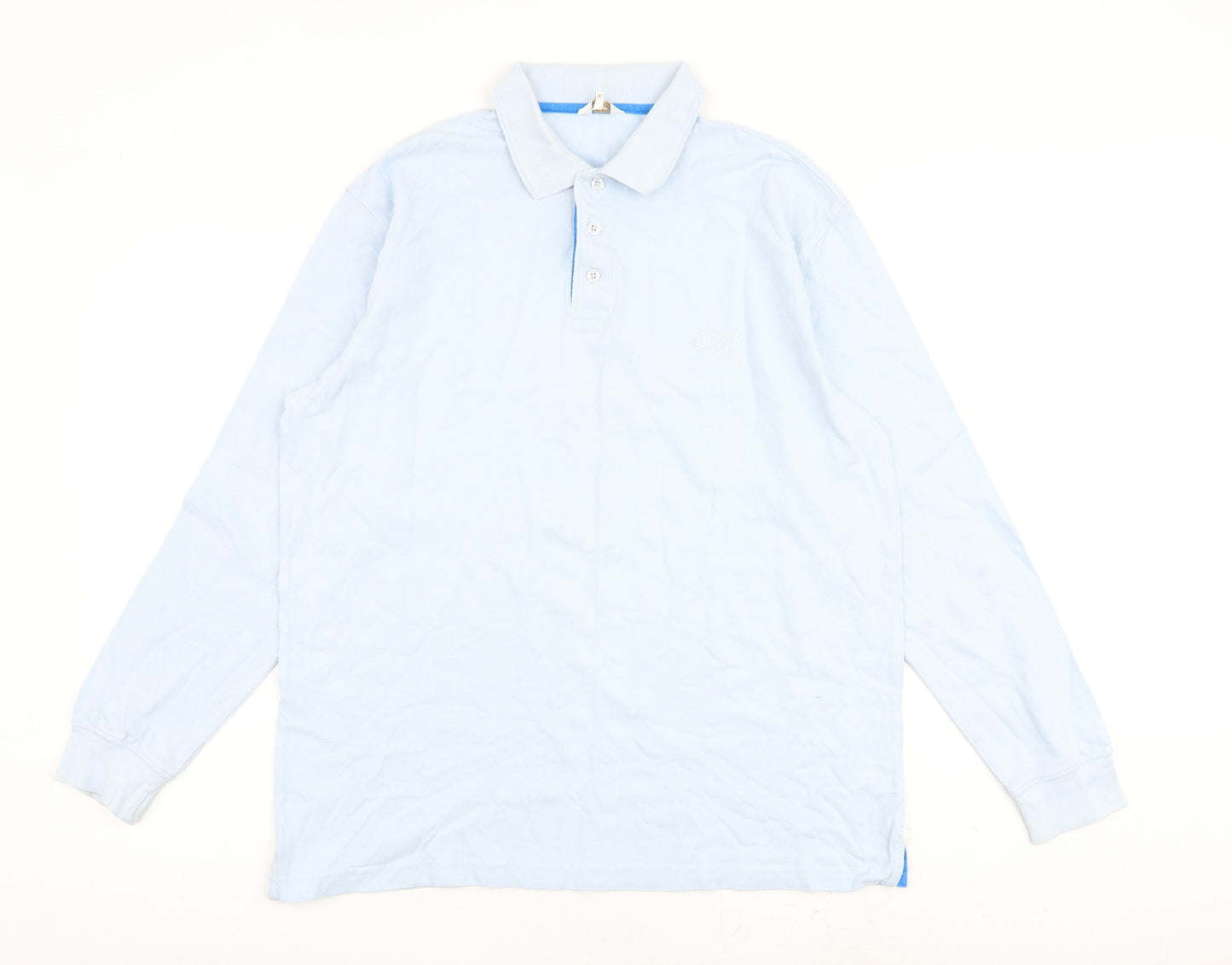 Cotton Traders Mens Blue 100% Cotton Polo Size M Collared Button