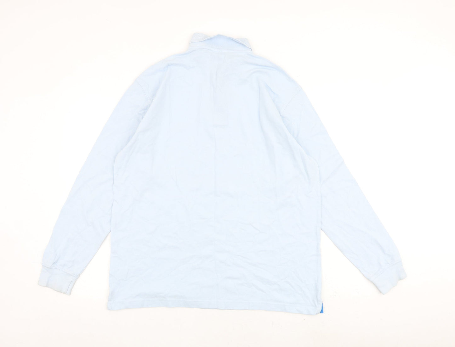 Cotton Traders Mens Blue 100% Cotton Polo Size M Collared Button