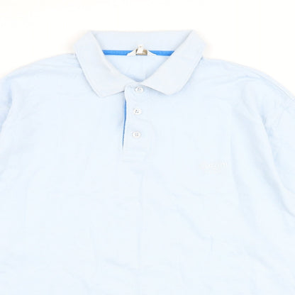 Cotton Traders Mens Blue 100% Cotton Polo Size M Collared Button
